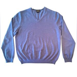 💙Brooks Brothers Classic V-Neck Merino Wool XL Sweater Beautiful Shade of Blue